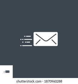 Mail related vector glyph icon. Isolated on black background. Vector illustration.