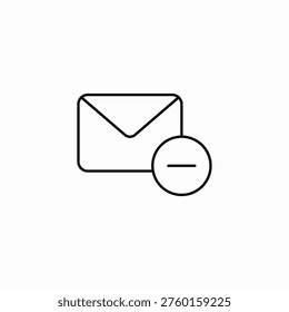 mail remove icon sign vector