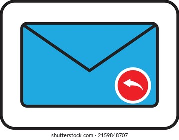 Mail Reply To All Recipient Icon On White Background. Email Sign. Flat Style.