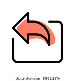 Mail reply arrow for email and messages