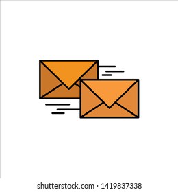 Mail, Reply, Forward, Business, Correspondence, Letter  Flat Color Icon. Vector icon banner Template