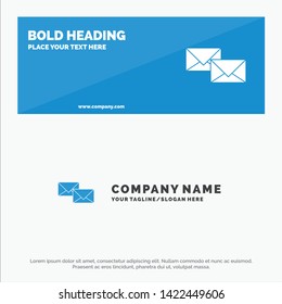 Mail, Reply, Forward, Business, Correspondence, Letter SOlid Icon Website Banner and Business Logo Template