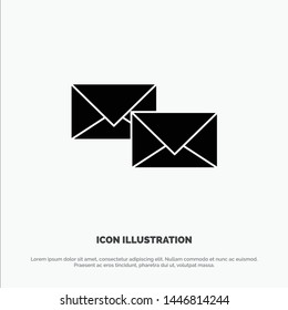 Mail, Reply, Forward, Business, Correspondence, Letter solid Glyph Icon vector