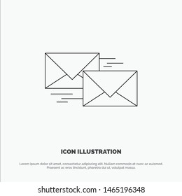 Mail, Reply, Forward, Business, Correspondence, Letter Line Icon Vector. Vector Icon Template background