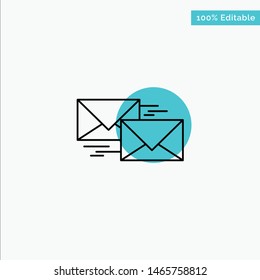 Mail, Reply, Forward, Business, Correspondence, Letter turquoise highlight circle point Vector icon. Vector Icon Template background