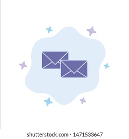 Mail, Reply, Forward, Business, Correspondence, Letter Blue Icon on Abstract Cloud Background