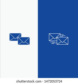 Mail, Reply, Forward, Business, Correspondence, Letter Line and Glyph Solid icon Blue banner Line and Glyph Solid icon Blue banner