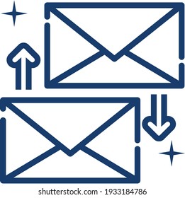 Mail Reply Line Style Symbol, Vektorgrafik für Grafikdesign