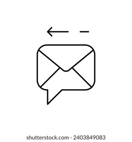 mail reply outline icon for website or mobile app