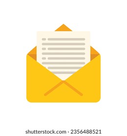 Mail report icon flat vector. Document paper. List task isolated