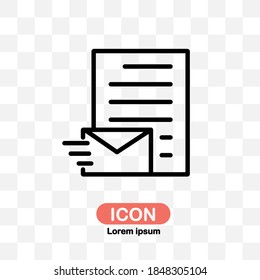 mail report icon vector isolated on transparent background.
