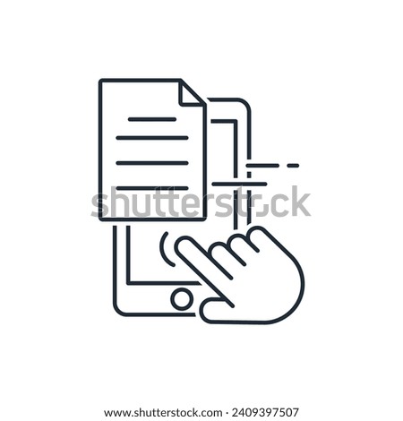 Mail request. Online form appeal . Mail request file service. Vector linear icon illustration isolated on white background.