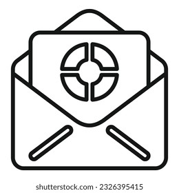 Mail research data icon outline vector. Digital business. Finance group