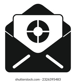 Icono de datos de investigación de correo simple vector. Negocios digitales. Grupo de finanzas