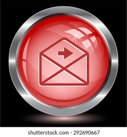 mail right arrow. Internet button. Vector illustration.