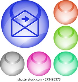 mail right arrow. Vector interface element.