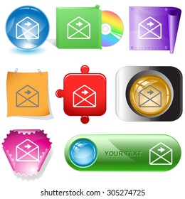 mail right arrow. Vector internet buttons.