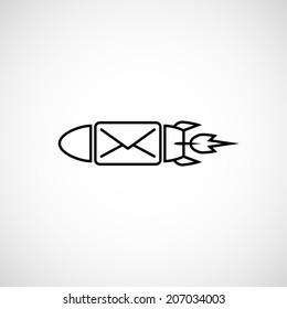 mail rocket. sign. eps 10