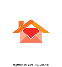 Mail Roof Logo Icon Design