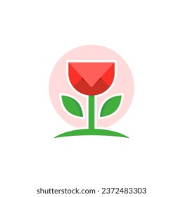 mail rose modern logo designs