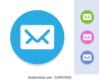 Mail - Round Glyph Buttons. A simple vector icon.