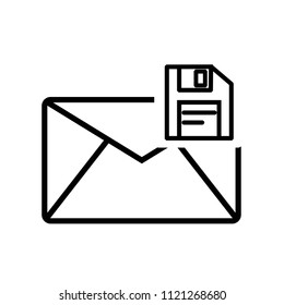 Mail save interface symbol icon vector icon. Simple element illustration. Mail save interface symbol symbol design. Can be used for web and mobile.