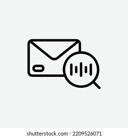  Mail Scan Icon, Isolated Post Office Outline Icon In Light Grey Background, Perfect For Website, Blog, Logo, Graphic Design, Social Media, UI, Mobile App