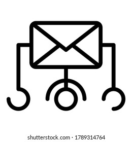 Mail scheme icon. Outline mail scheme vector icon for web design isolated on white background