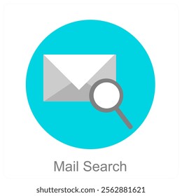 Mail Search and envelope icon concept