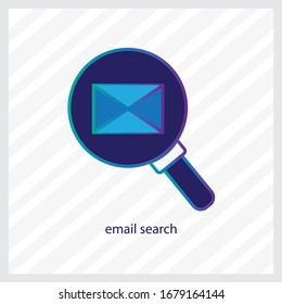 Diseño plano de icono de búsqueda de correo