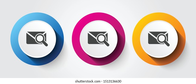 Mail Search icon on three colorful buttons.