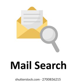 Icono de Vector de Búsqueda de correo que puede modificarse o editarse fácilmente
