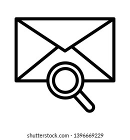 mail search vector line icon