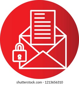 mail secure Gradient Circle Vector Icon