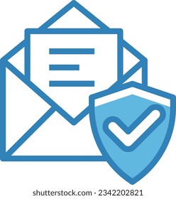 Mail Security Blue Icon - Single Icon, Vector 