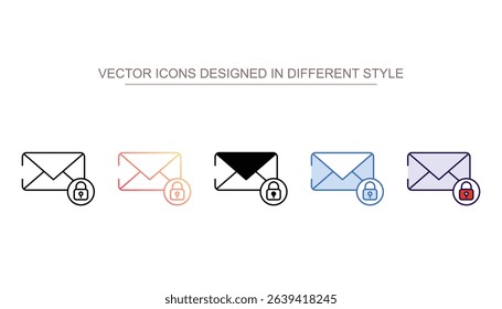 Mail Security icon design with white background stock illustration