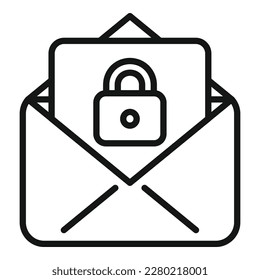 Mail security icon outline vector. Data protect. Safe personal