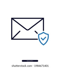Mail Security icons. Cyber Security Icons. Internet Security Sign and Symbols. Vector illustration, Illustration eps 10
