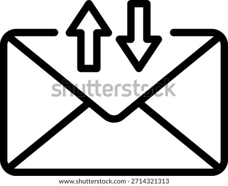 Mail Send and Receive Icon in Outline Style