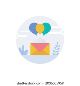 Mail Send vector flat conceptual icon style illustration. EPS 10 File 