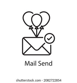 Ejemplo Diseño de icono de contorno vectorial de envío de correo. Símbolo de aplicación web y móvil sobre archivo EPS 10 de fondo blanco
