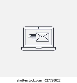 mail sending icon with laptop