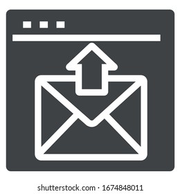 Mail sent black on white background