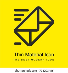 Mail Sent bright yellow material minimal icon or logo design