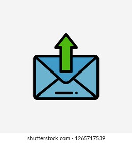 Mail sent concept line icon. Simple element illustration. Mail sent concept outline symbol design. Can be used for web and mobile UI/UX . Modern vector style.modern vector style.