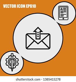 Mail sent icon vector eps10 illustration