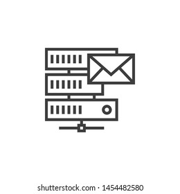 Mail Server Support Vector Illustration, outline sign