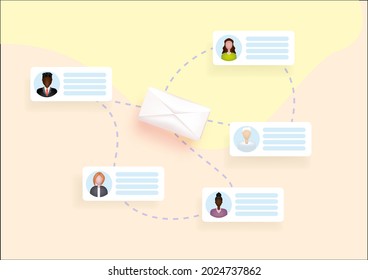 Mail service concept. Laptop with open pages. 3D Web Vector Illustrations.