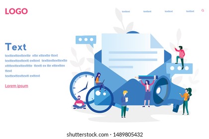 Mail service, e-mail message, mail notification sending, a new incoming sms, envelope, Social network, chat, spam. Vector illustration for web banner, infographics, mobile website. For landing page 