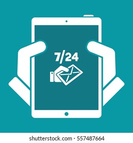 Mail services 7/24 - Vector web icon
